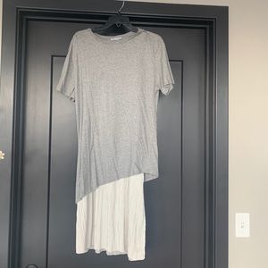 Zara Gray Shirt Dress with Shiny Skirt